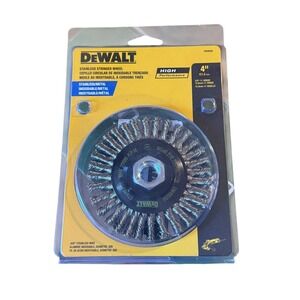 Dewalt, DW49204, 4" x 5/8"-11 HP, .020, Stainless Stringer Wire Wheel